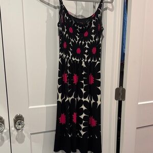 Morgan McFeeters Black and Pink Floral Midi Dress